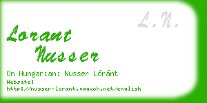 lorant nusser business card
