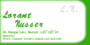 lorant nusser business card